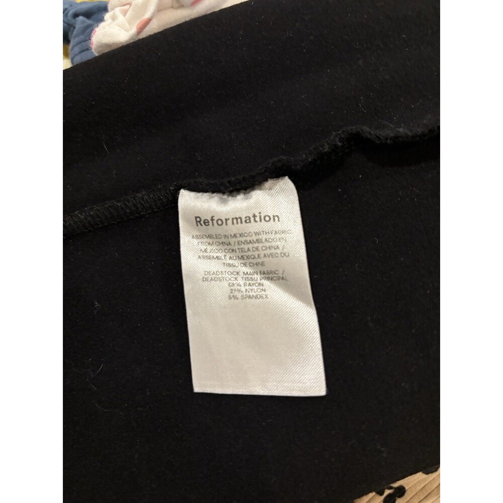 Reformation stretch front slit ankle stretch pants side zip in Black sz M - Picture 6 of 8